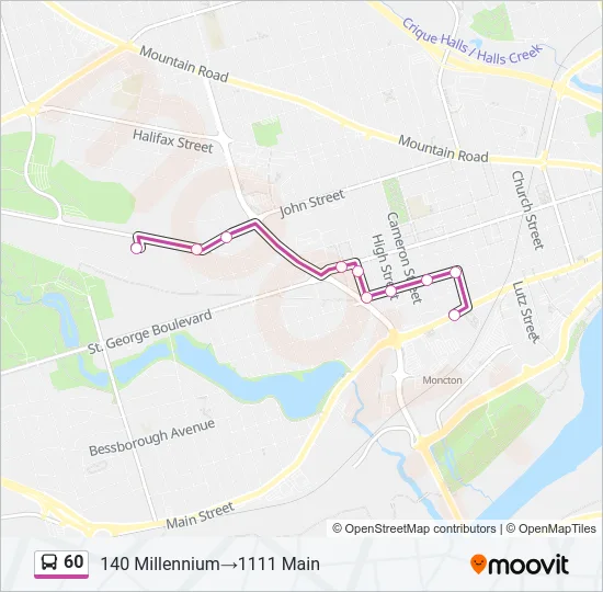60 Bus Line Map