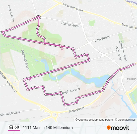 60 Bus Line Map