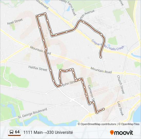 64 Bus Line Map