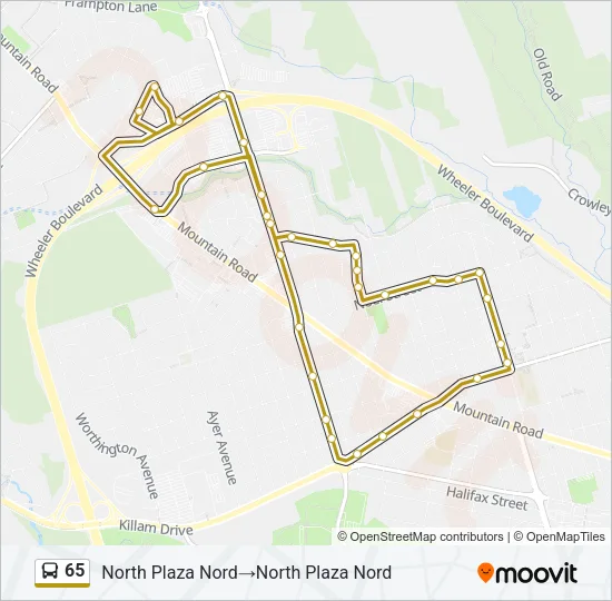 65 Bus Line Map