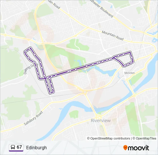 67 Bus Line Map