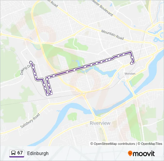 67 Bus Line Map