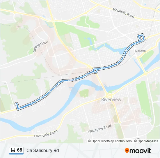 68 Bus Line Map