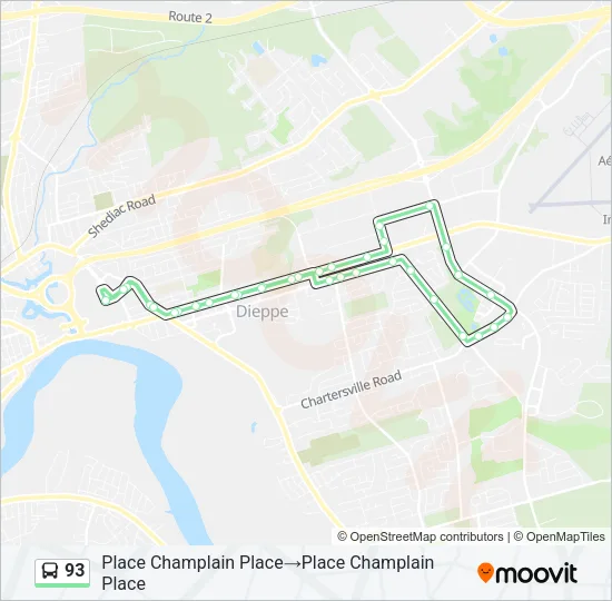 93 Bus Line Map