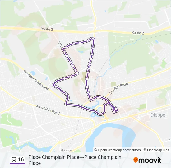 16 Bus Line Map
