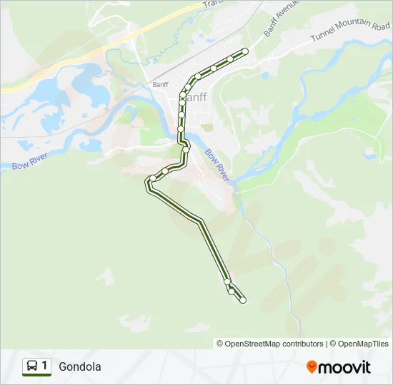 Plan de la ligne 1 de bus