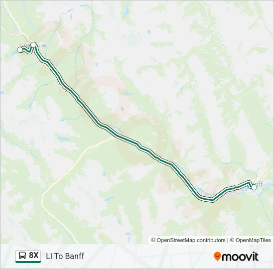 Plan de la ligne 8X de bus