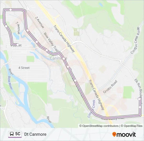 Plan de la ligne 5C de bus
