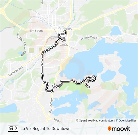 3 Bus Line Map