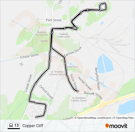13 Bus Line Map