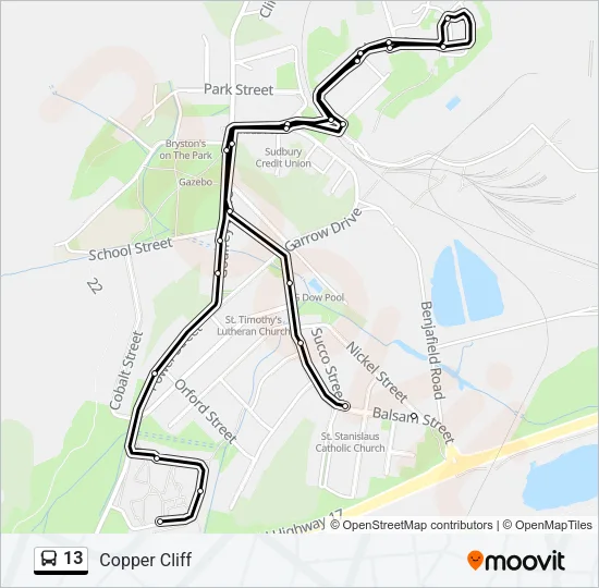 13 Bus Line Map