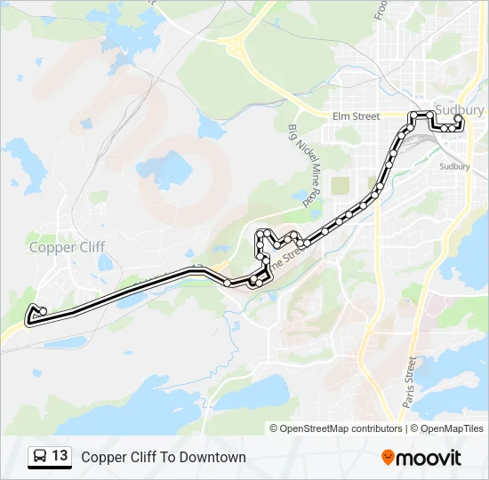 13 Bus Line Map