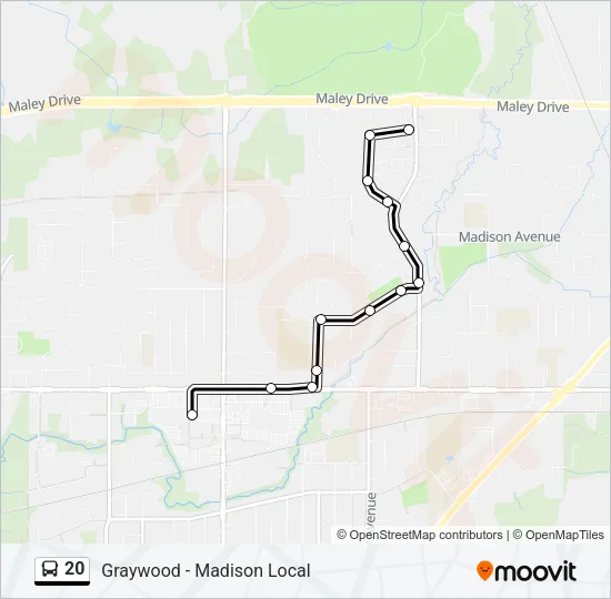 20 Bus Line Map
