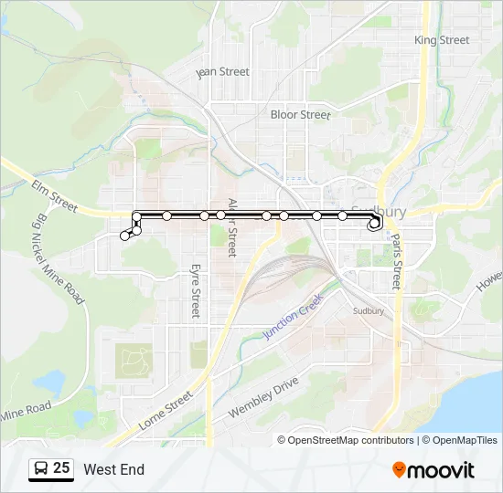 25 Bus Line Map