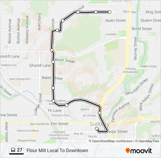27 Bus Line Map