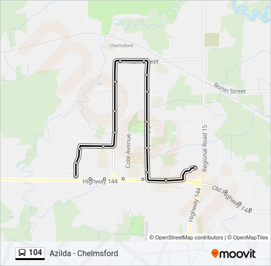 104 Bus Line Map