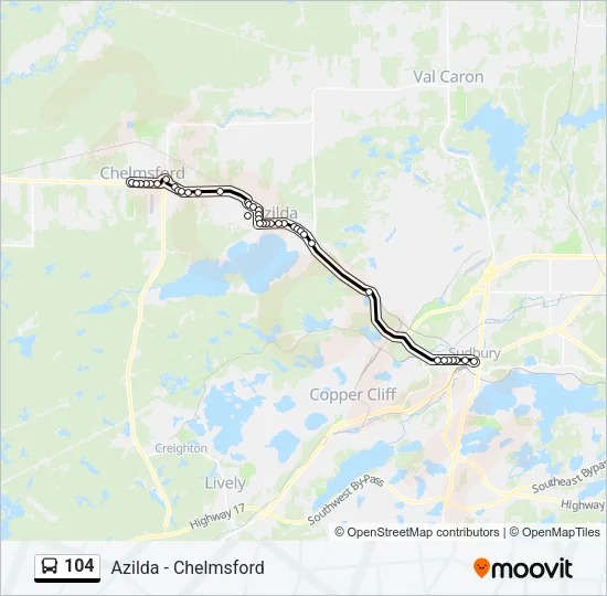 104 Bus Line Map