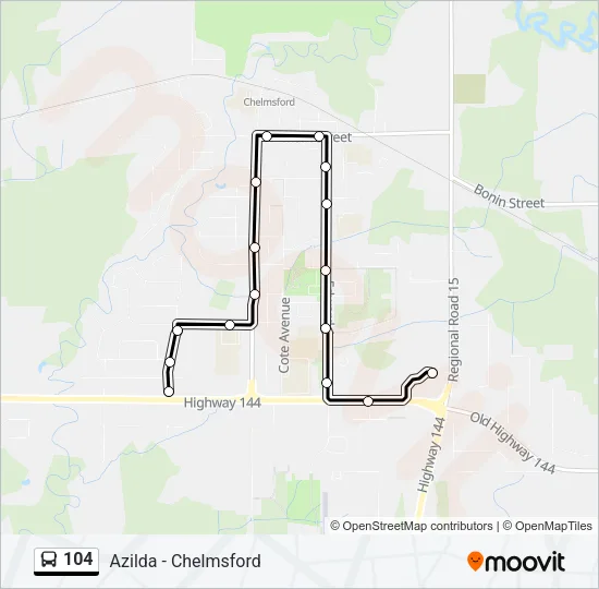 104 Bus Line Map