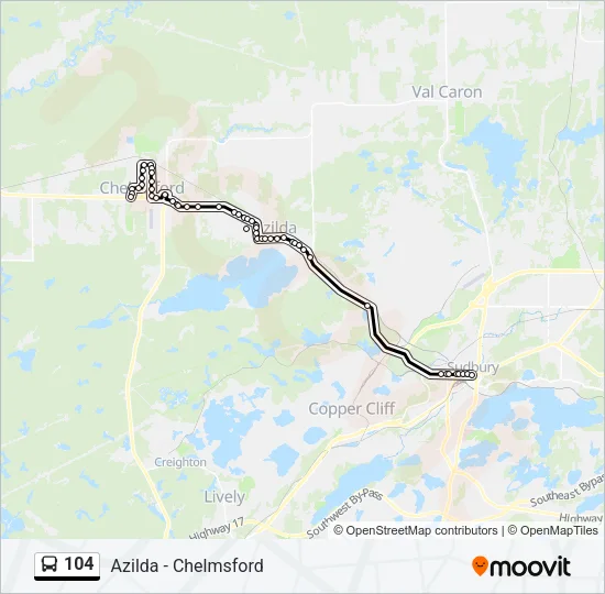104 Bus Line Map