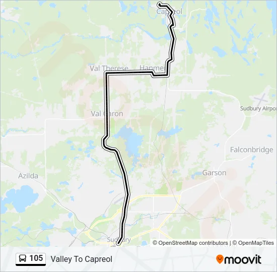 105 Bus Line Map