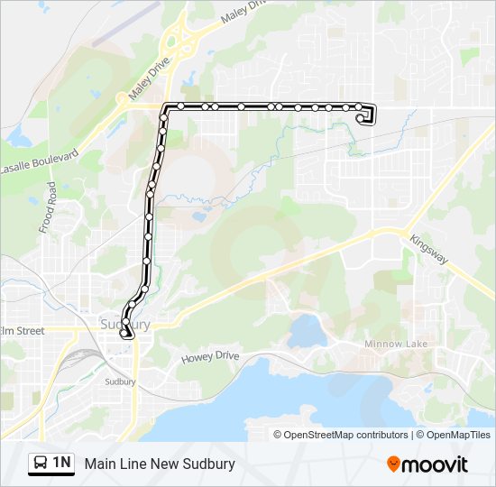 1N Bus Line Map