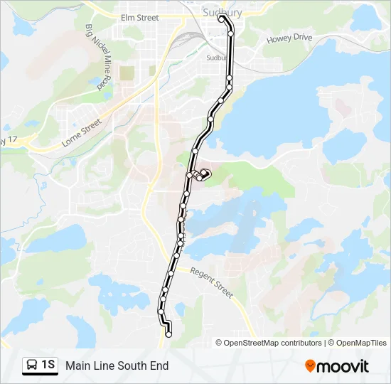 1S Bus Line Map