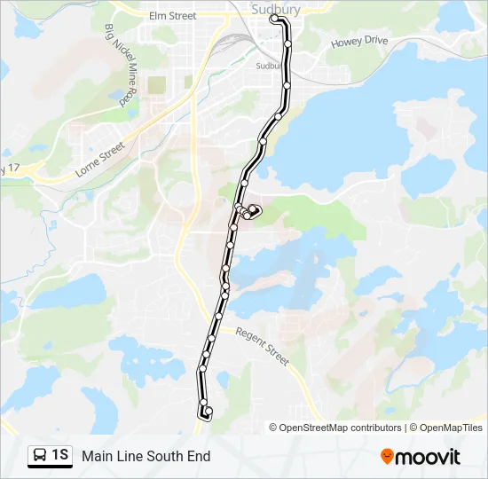 1S Bus Line Map