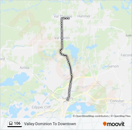 106 Bus Line Map