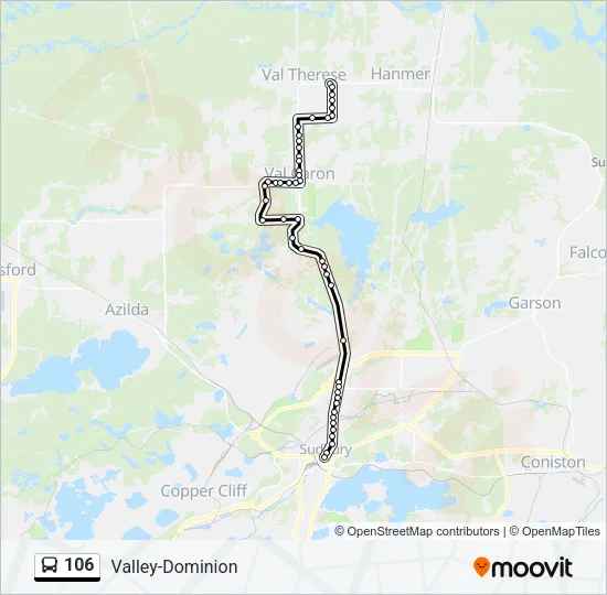 106 Bus Line Map