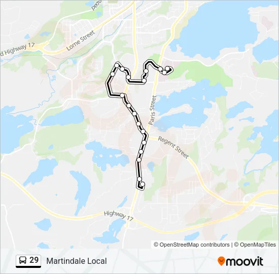29 Bus Line Map