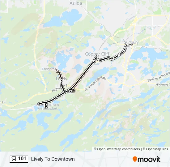 101 Bus Line Map