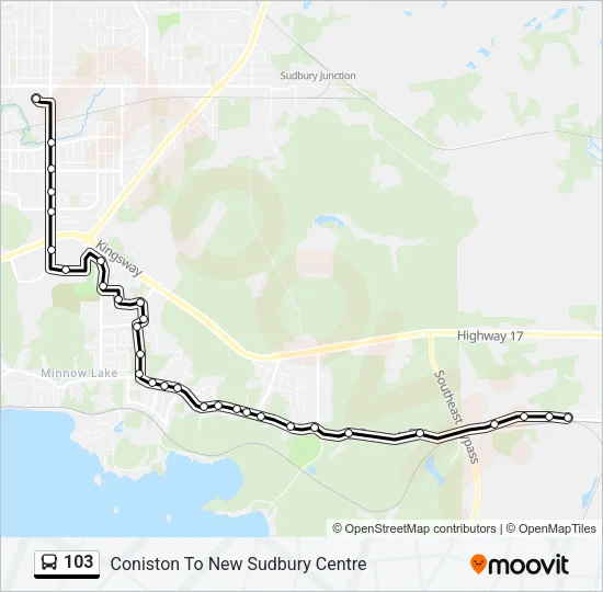 103 Bus Line Map