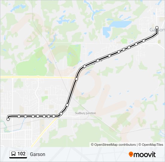 Plan de la ligne 102 de bus