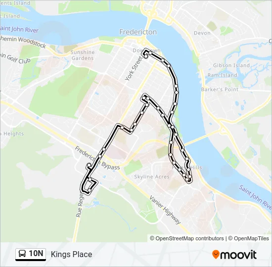 10N Bus Line Map