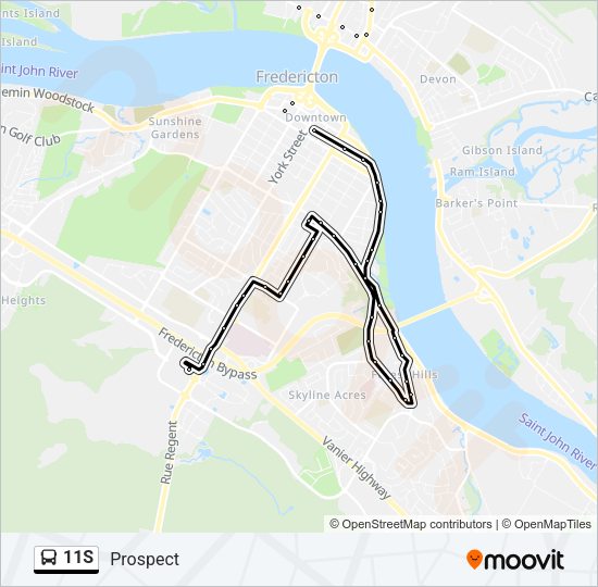 11S Bus Line Map