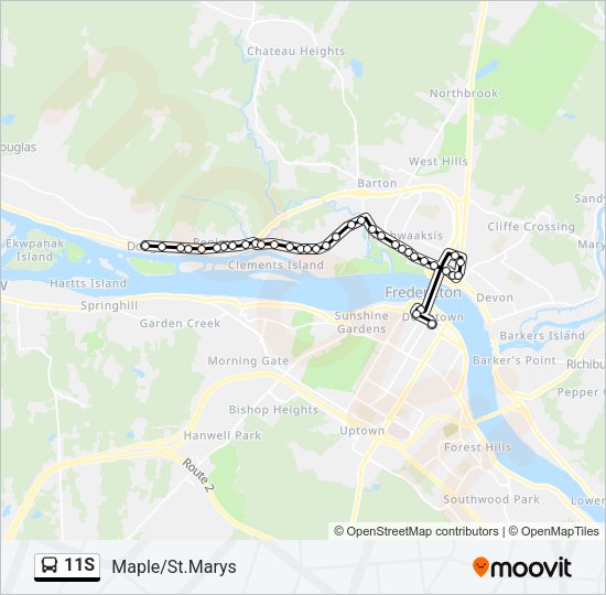 11S Bus Line Map