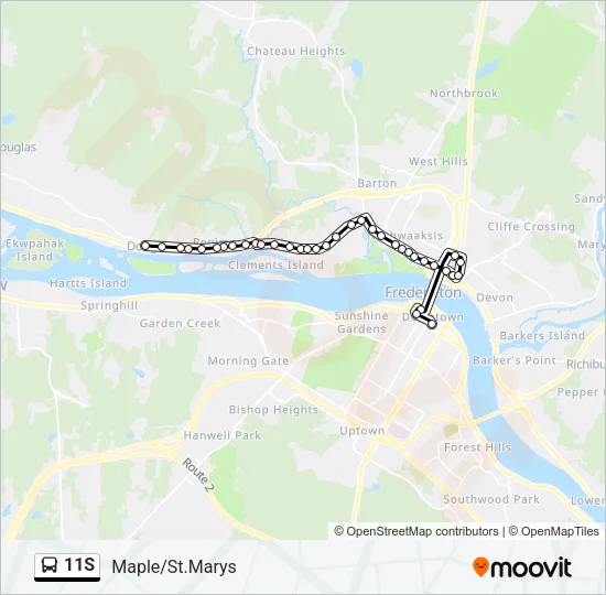 11S Bus Line Map