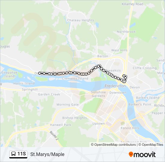 11S Bus Line Map