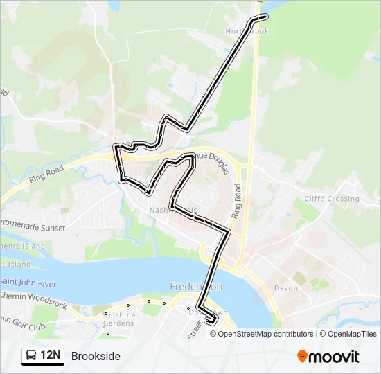 12N Bus Line Map