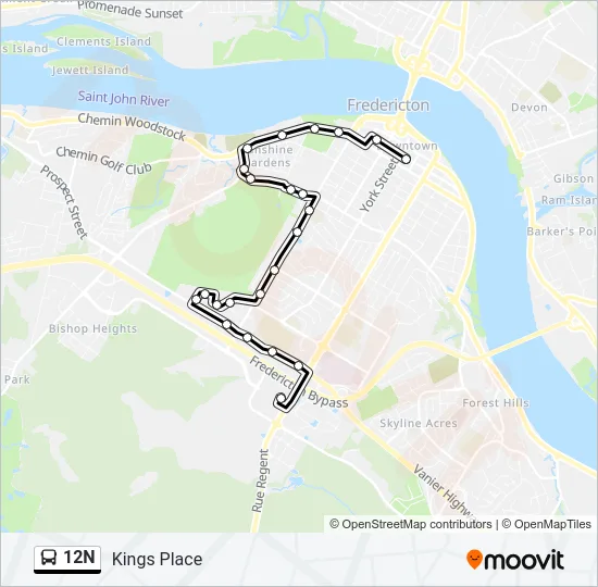 12N Bus Line Map