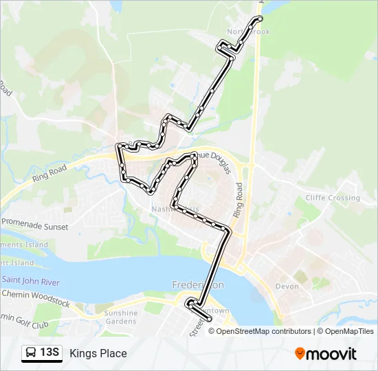 13S Bus Line Map