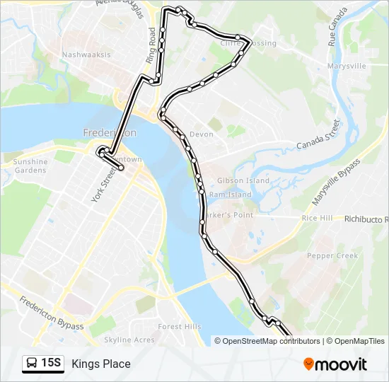 15S Bus Line Map