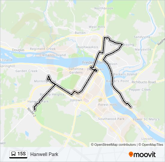 15S bus Line Map