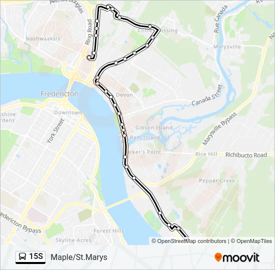 15S Bus Line Map
