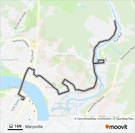 16N Bus Line Map