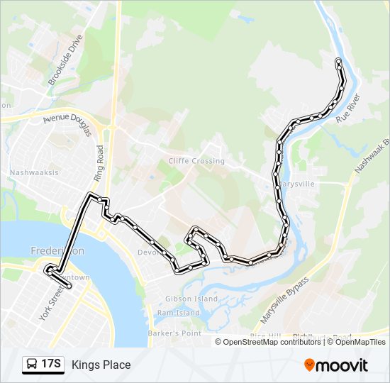 Plan de la ligne 17S de bus