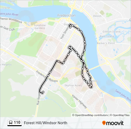 110 Bus Line Map