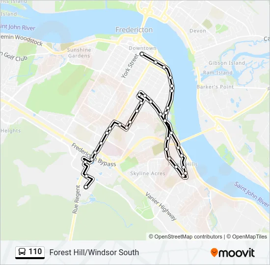 110 Bus Line Map