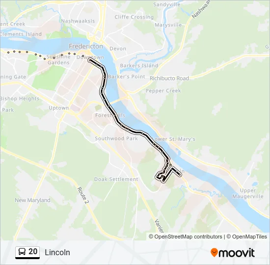 20 Bus Line Map