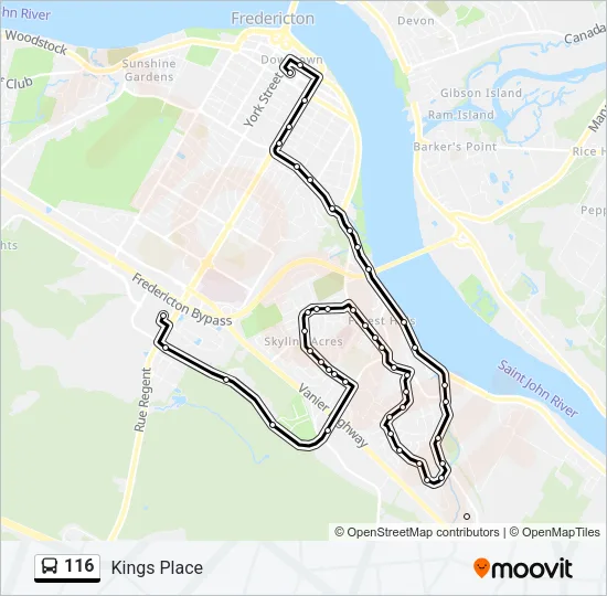 116 Bus Line Map